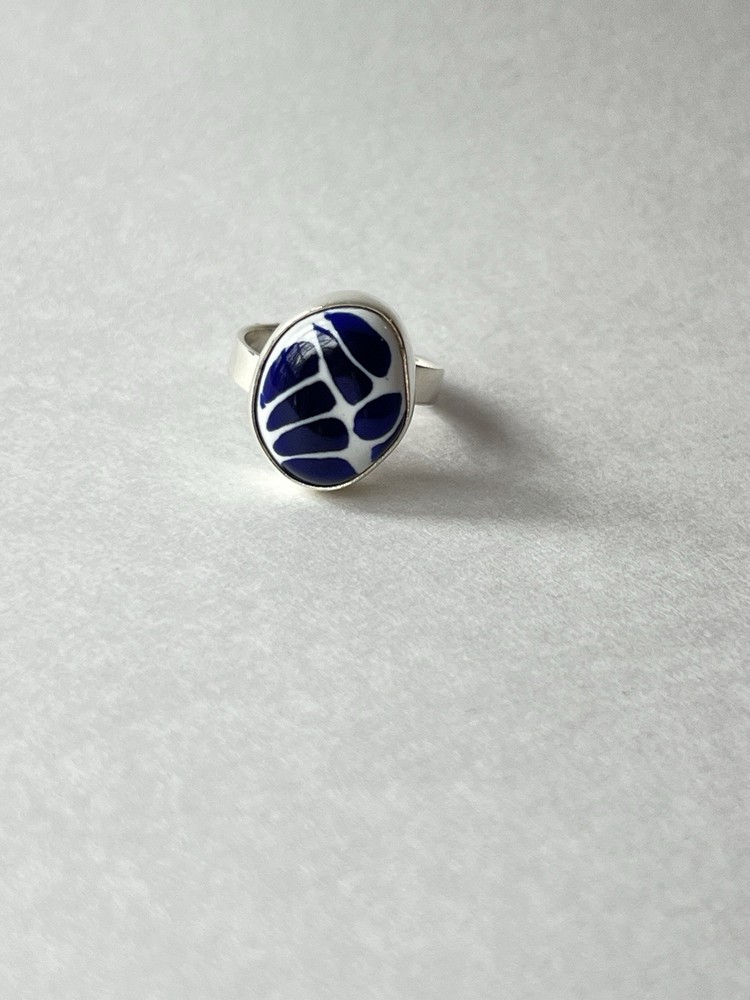 Talavera Design Ring 925 Sterling Silver Artisan Handmade
