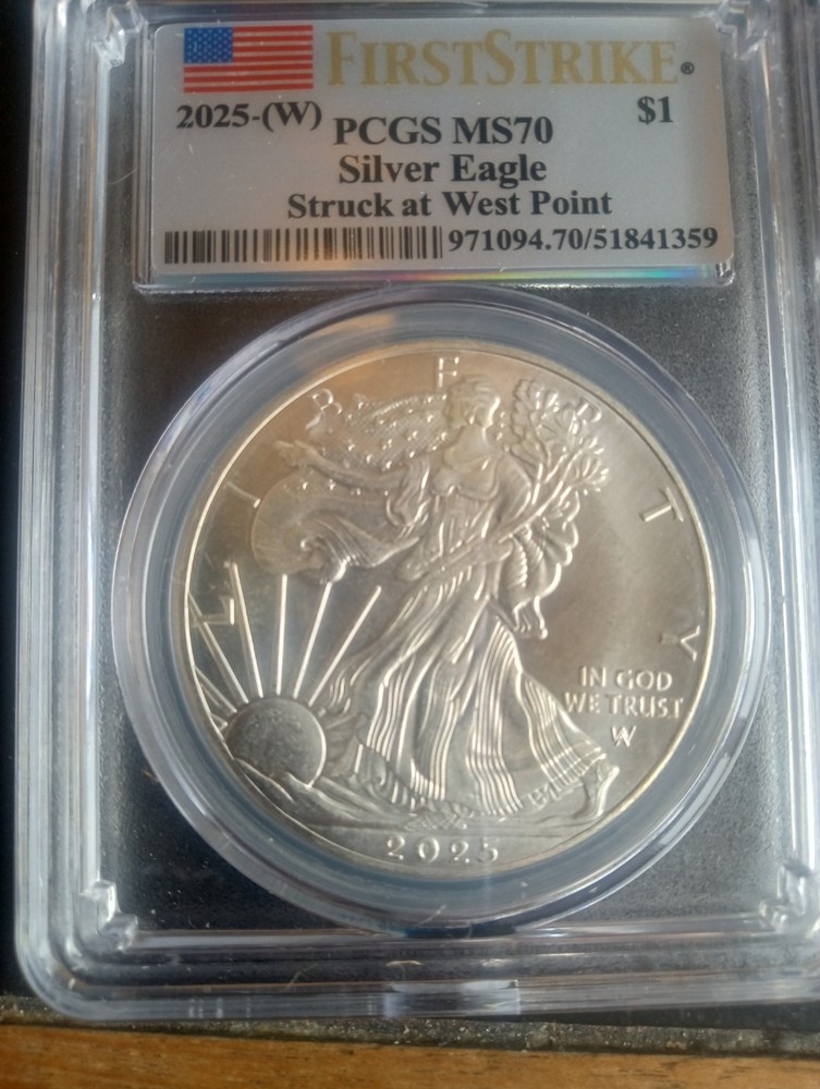 2025 (W) $1 Silver Eagle First Strike Coin PCGS MS70