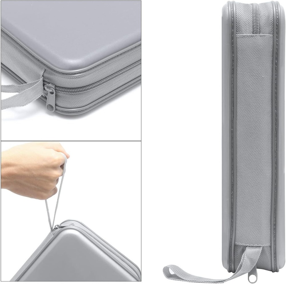 CD Case Holder, 80 Capacity CD/DVD Holders Wallet Hard Plastic Silver