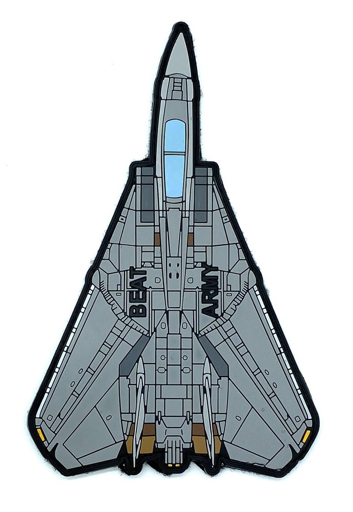 F-14 Tomcat Beat Army PVC Patch, 5x8 inch, Hook and Loop