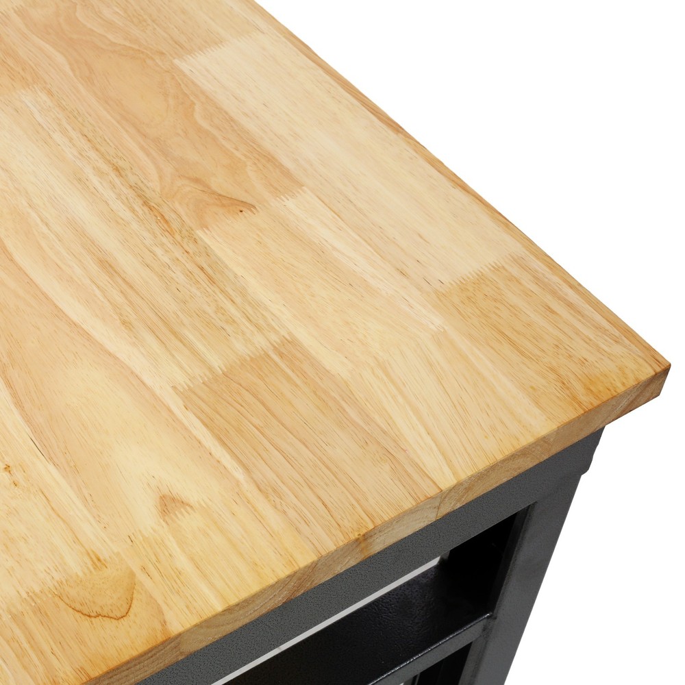 60" Garage Rolling Workbench Adjustable Height Metal Tool Bench Black