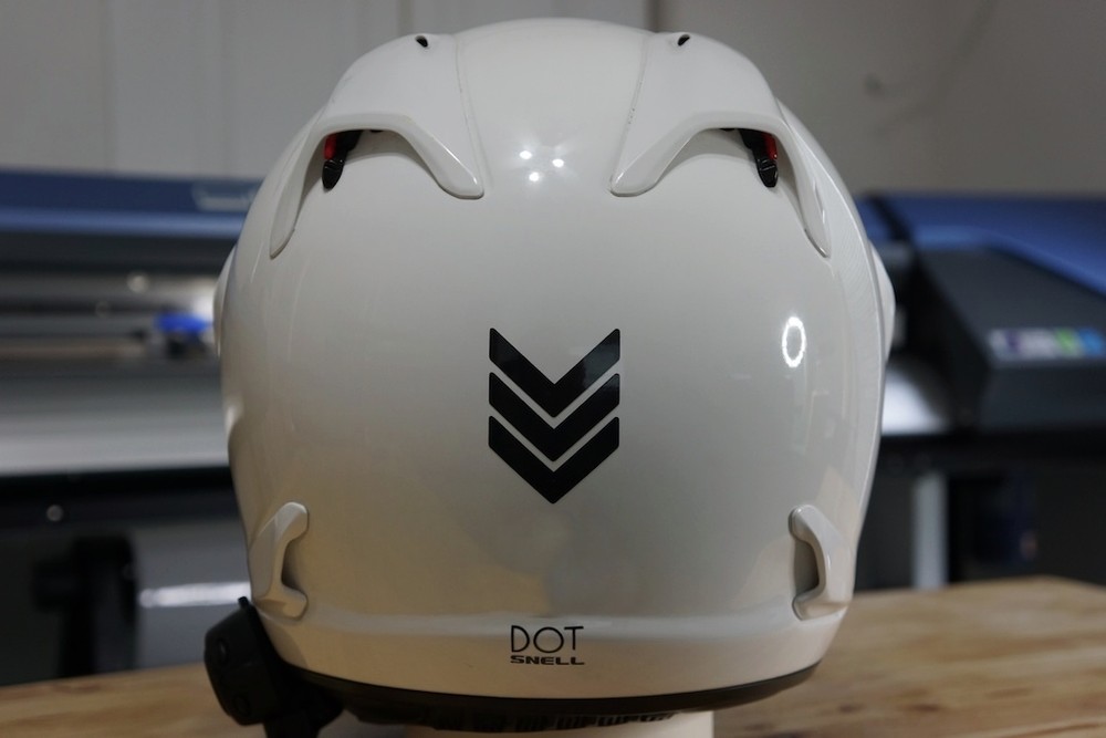 Reflective Chevron Decals for Arai XD4 Motorcycle Helmet