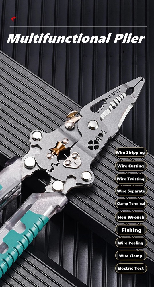 Multifunctional Foldable Wire Stripper and Crimping Pliers