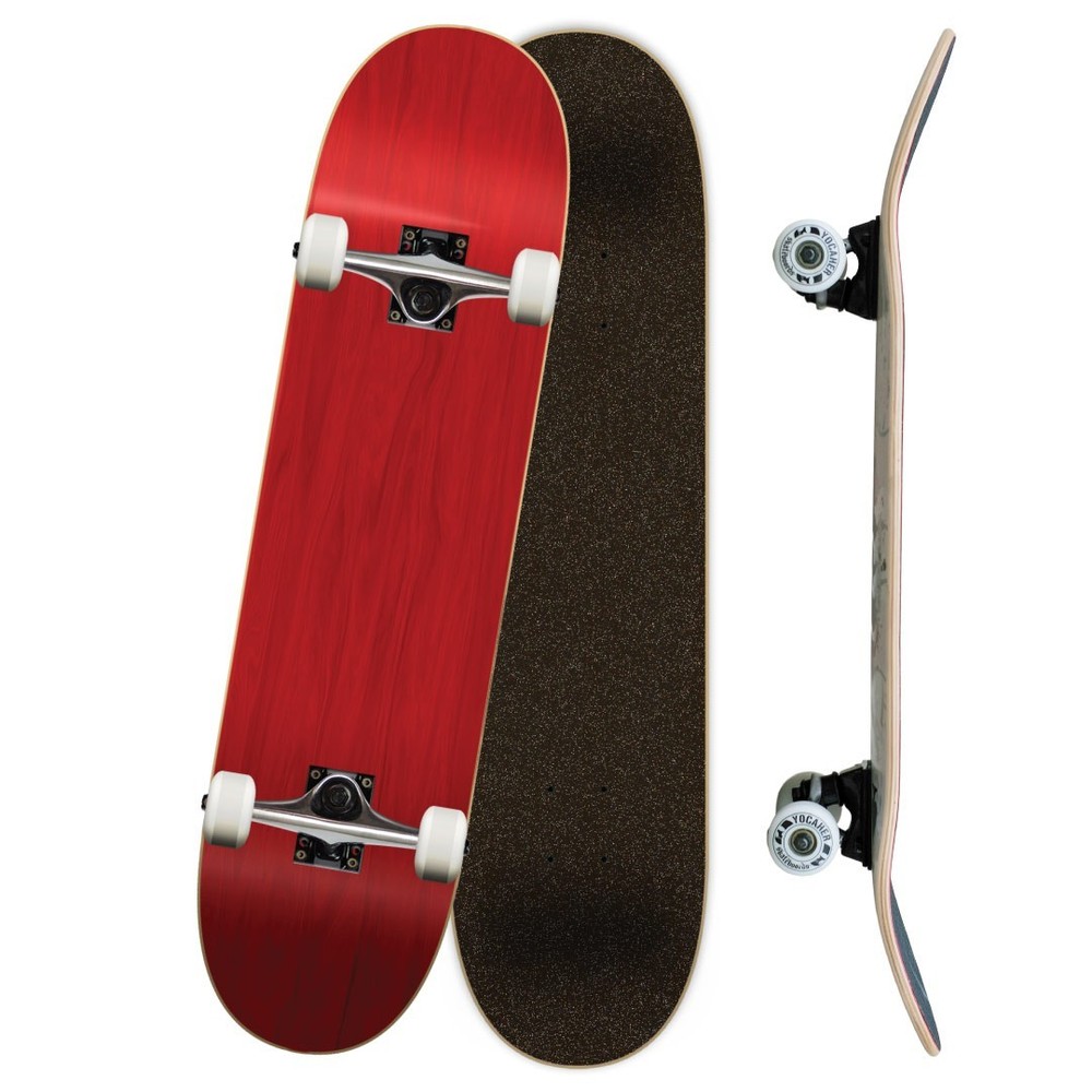 Yocaher Blank 7.75" Complete Skateboard - Stained Red