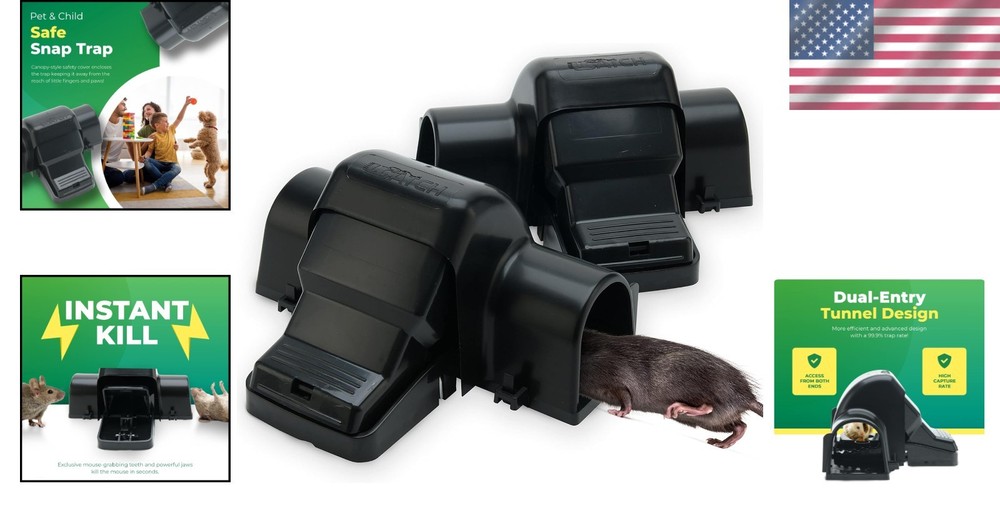Dual Entry Snap Trap for Rats and Squirrels