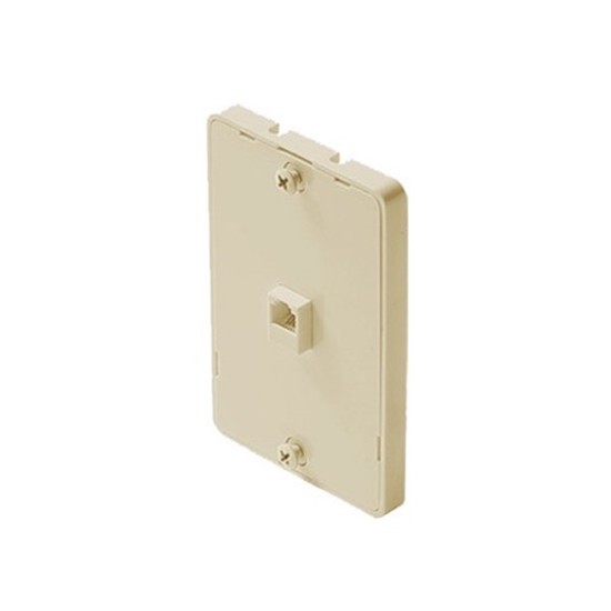 Modular Phone Jack Wall Plate Surface Mount 4 Wire Flush Telephone, Ivory