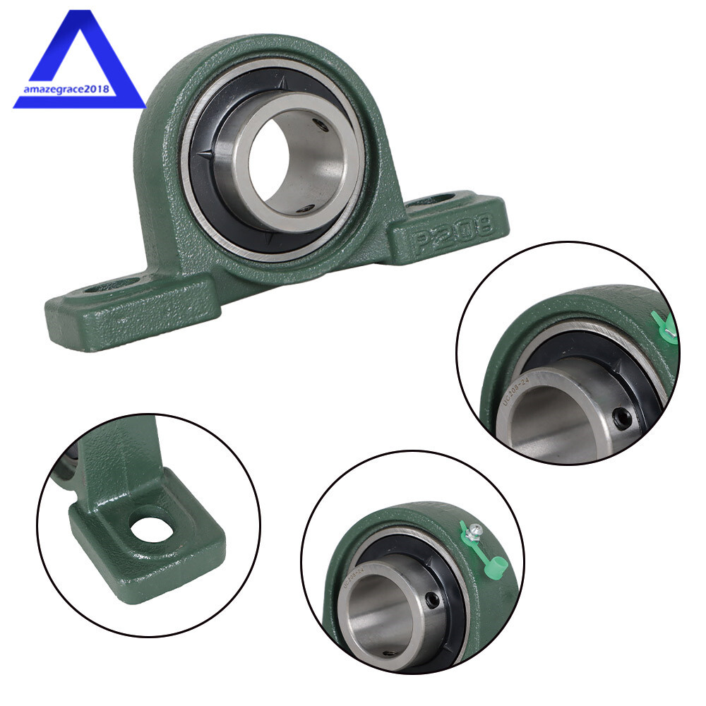 2Pcs UCP208-24 1-1/2 Bore Solid Base Pillow Block Bearing Self Aligning 2 Bolt