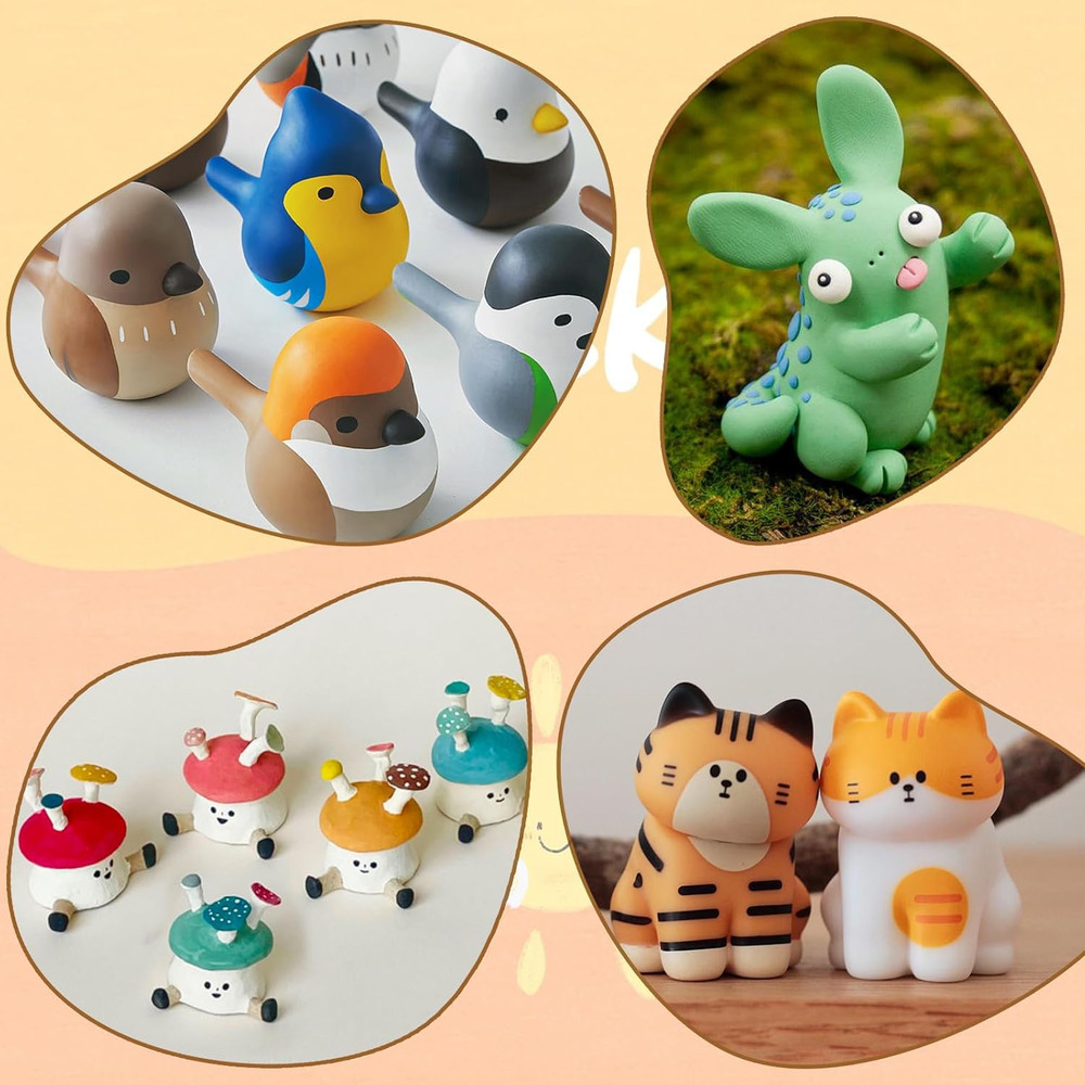 Polymer Clay Starter kit, Oven Bake Modeling Clay with Sculpting Tools