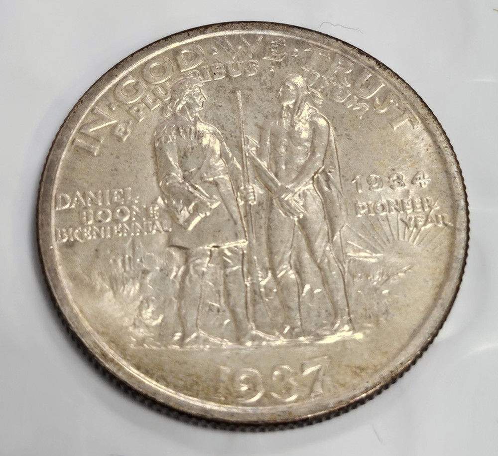 1937 Daniel Boone Commemorative Silver Half Dollar 50C J326