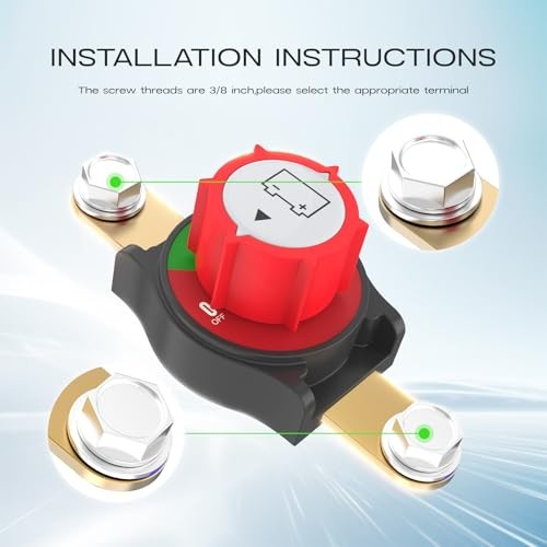 Side Post Battery Disconnect Switch, Battery Heavy Duty Shut Side Post 275A