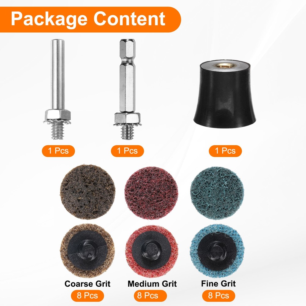 27pcs Quick Change Discs Set 1" Roll Lock Sanding Discs Coarse/Medium/Fine Grits