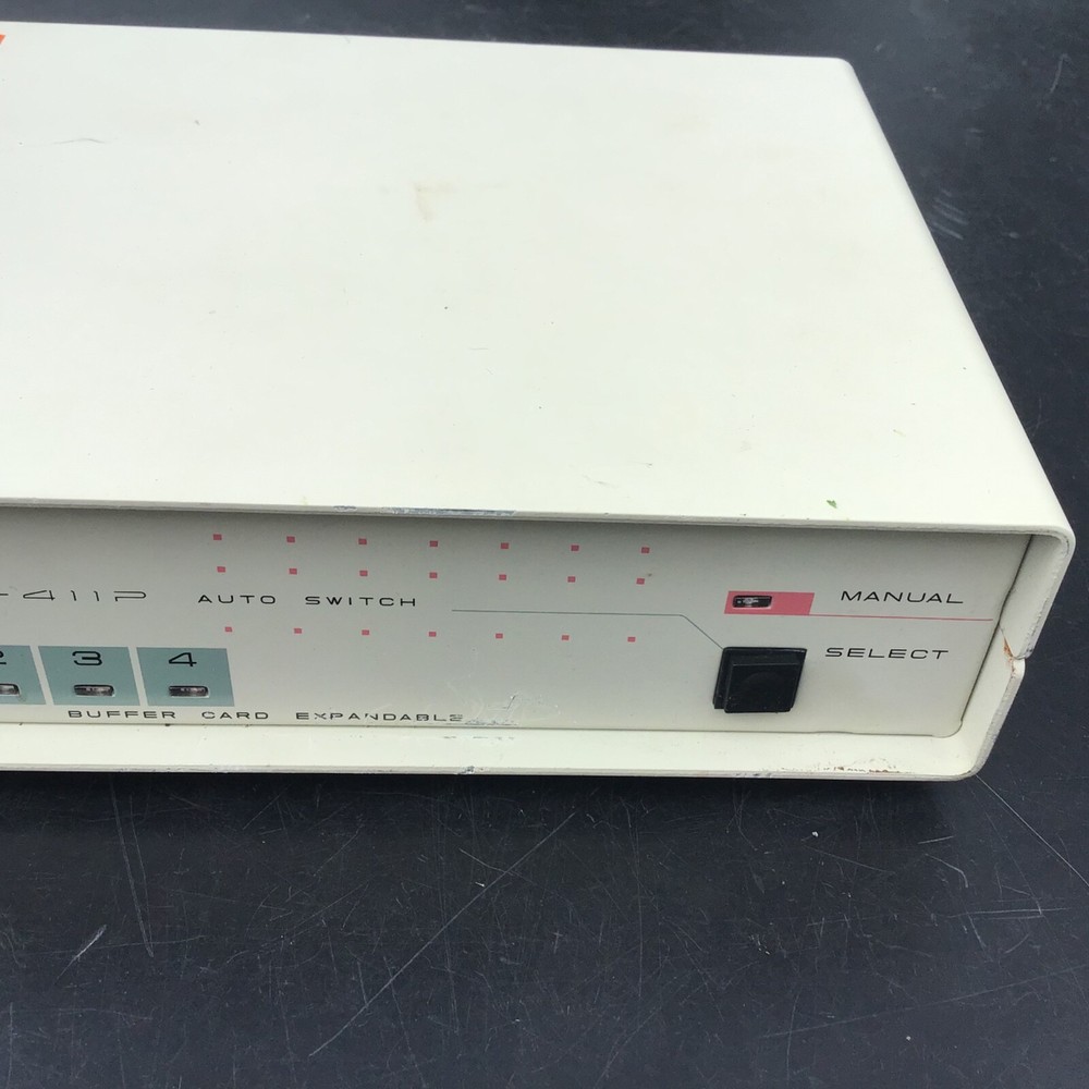 Vintage AS 4112 Computer to Printer Interface Auto Switch 4 Computers-1 Printer