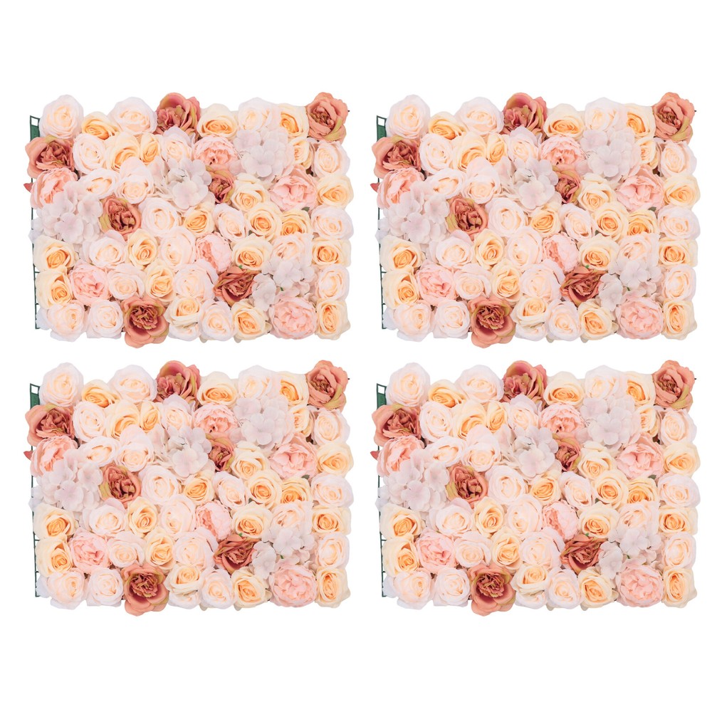 4Pcs Banquet Wedding Party Artificial Flower Silk Hydrangea Wall Panel Decor