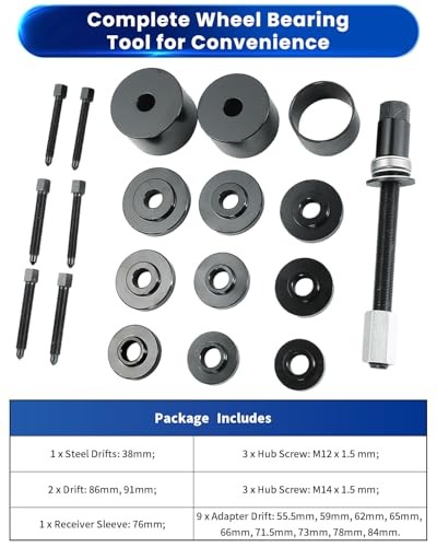 19pcs Universal Front Wheel Drive Bearing Puller | Front Wheel Hub Removal