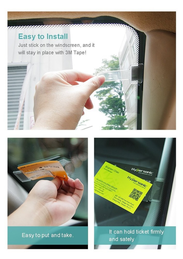 Transparent Car Windshield Parking Ticket Holder Clip 2pcs Auto Accessory