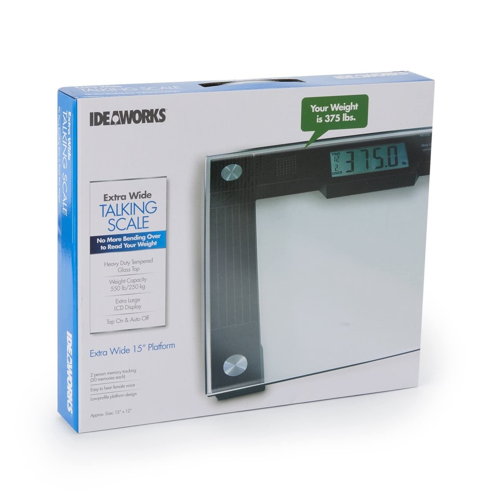 Ideaworks JB5824 Extra Wide Talking Scale-Visual & Voice Display Scale- 550 P...