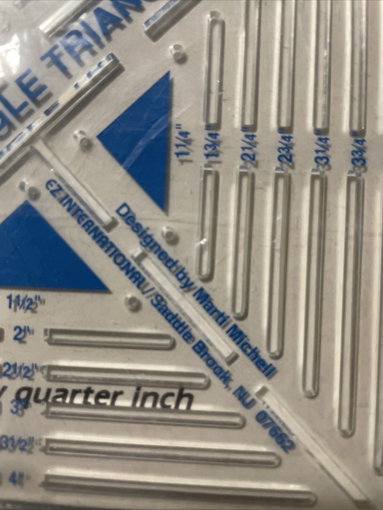EZ Right Triangles Quilting Cutting Template Plastic #9311 Marti Michell Retro