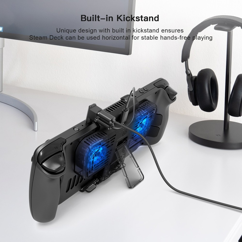 External LED Dual Cooling Fan Holder Bracket For Steam Deck/Switch/Switch OLED
