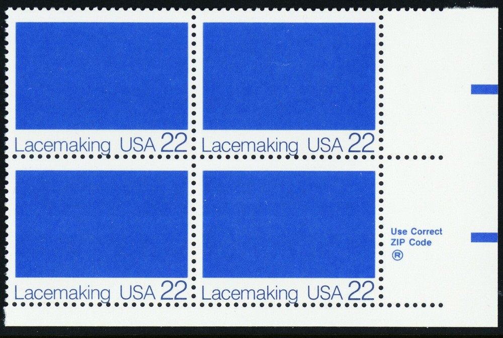 2354b, Mint NH 22¢ - White Color Omitted Error Zip Block * Stuart Katz