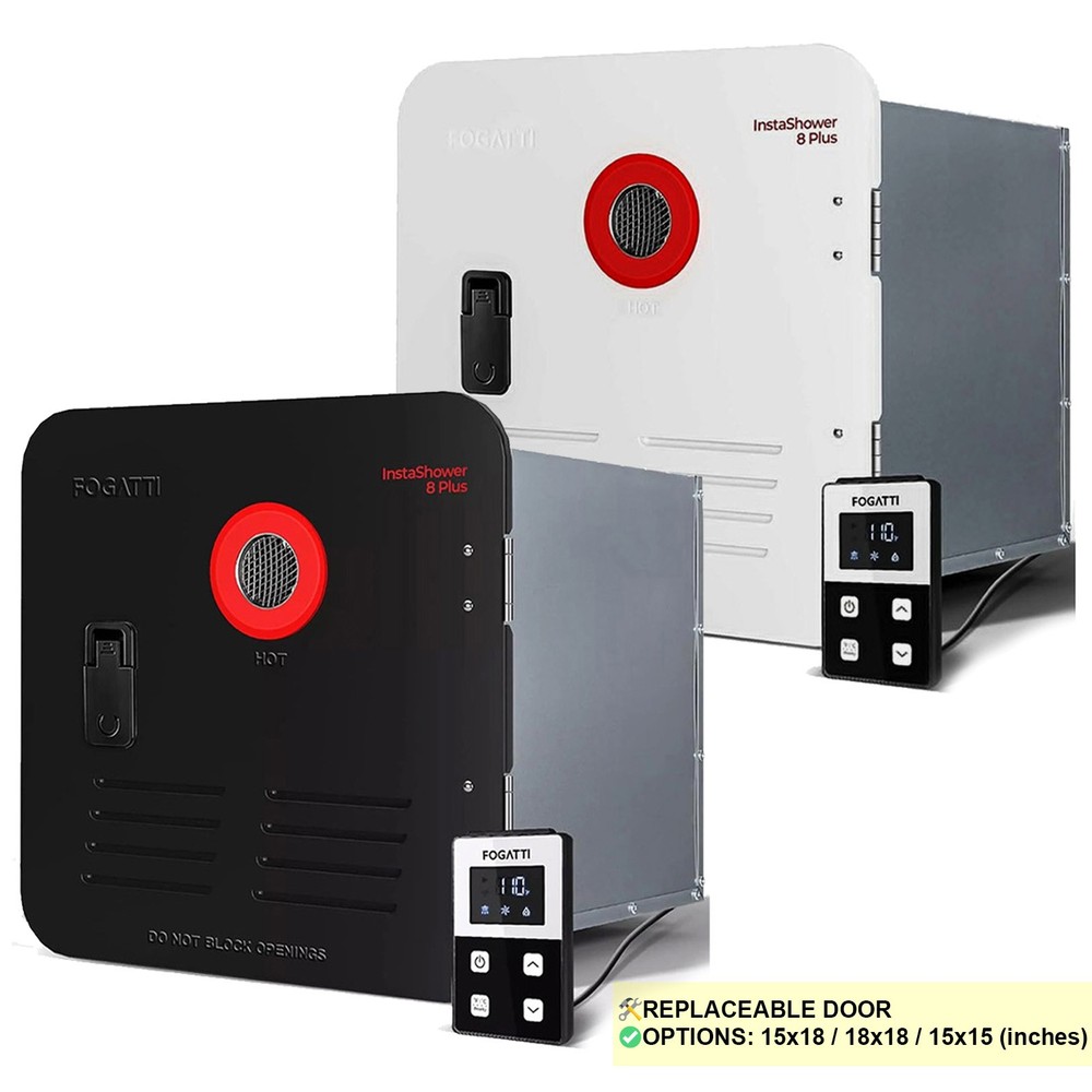 2.9GPM 55,000 BTU RV Tankless Water Heater Propane 3 Door Size:18x18,15x15,15x18