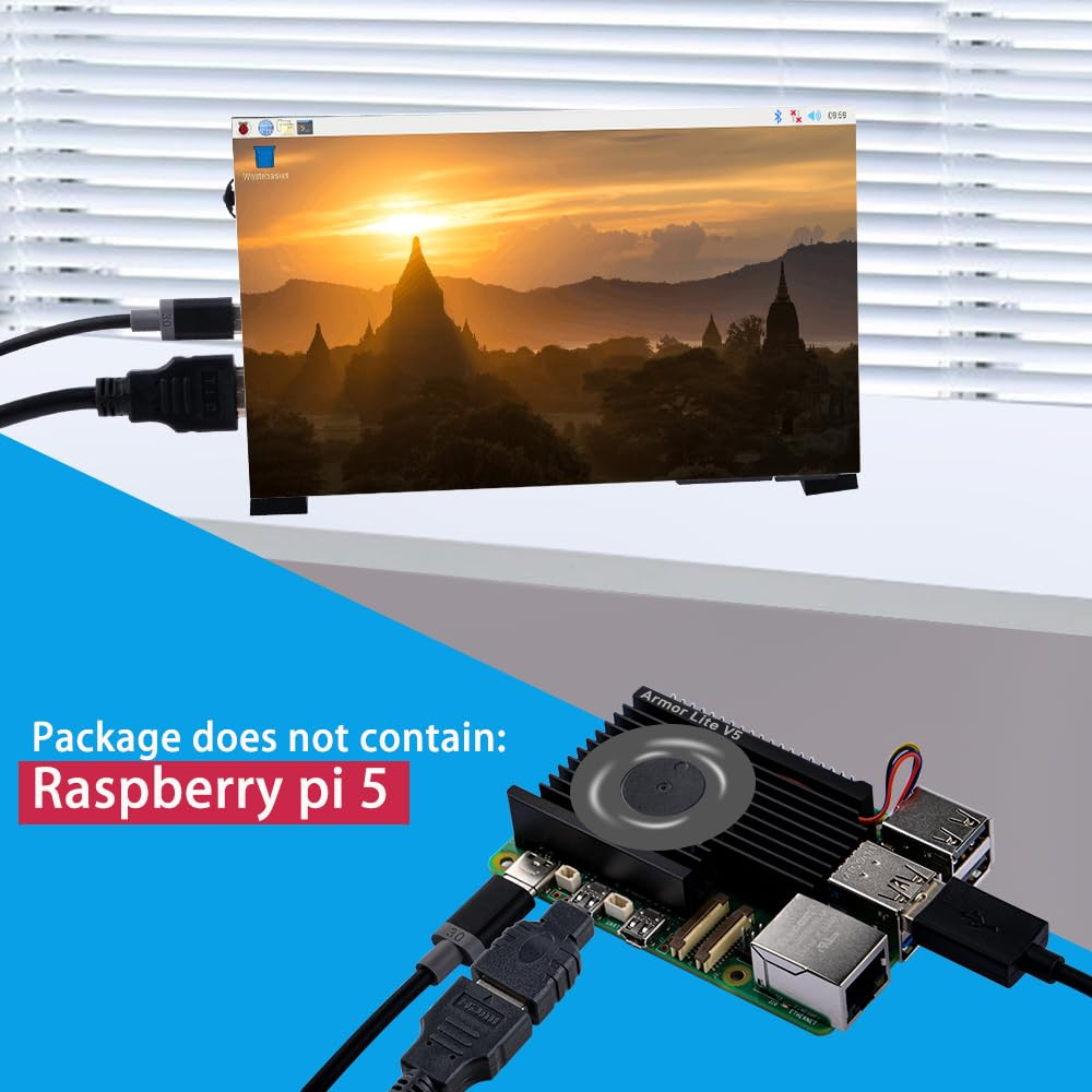 Geeekpi Active Cooler for Raspberry Pi 5, Armor Lite V5 Cooler for Raspberry Pi