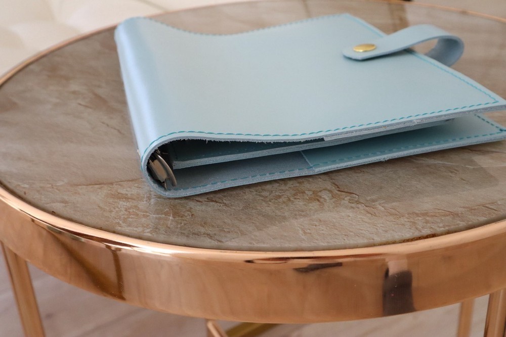 Leather notebook cover A5 light classic collection squared grid pages 2026.