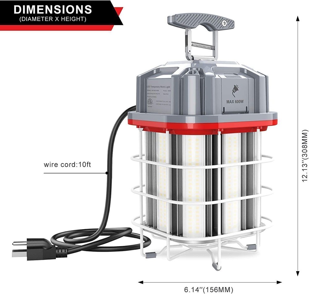 100W LED Temp Jobsite Lightings Linkable Work Light for Construction Workplace