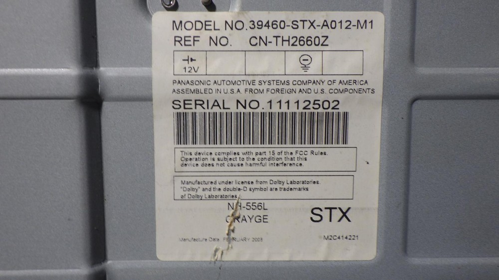 08 ACURA MDX Info Screen 39460STXA01