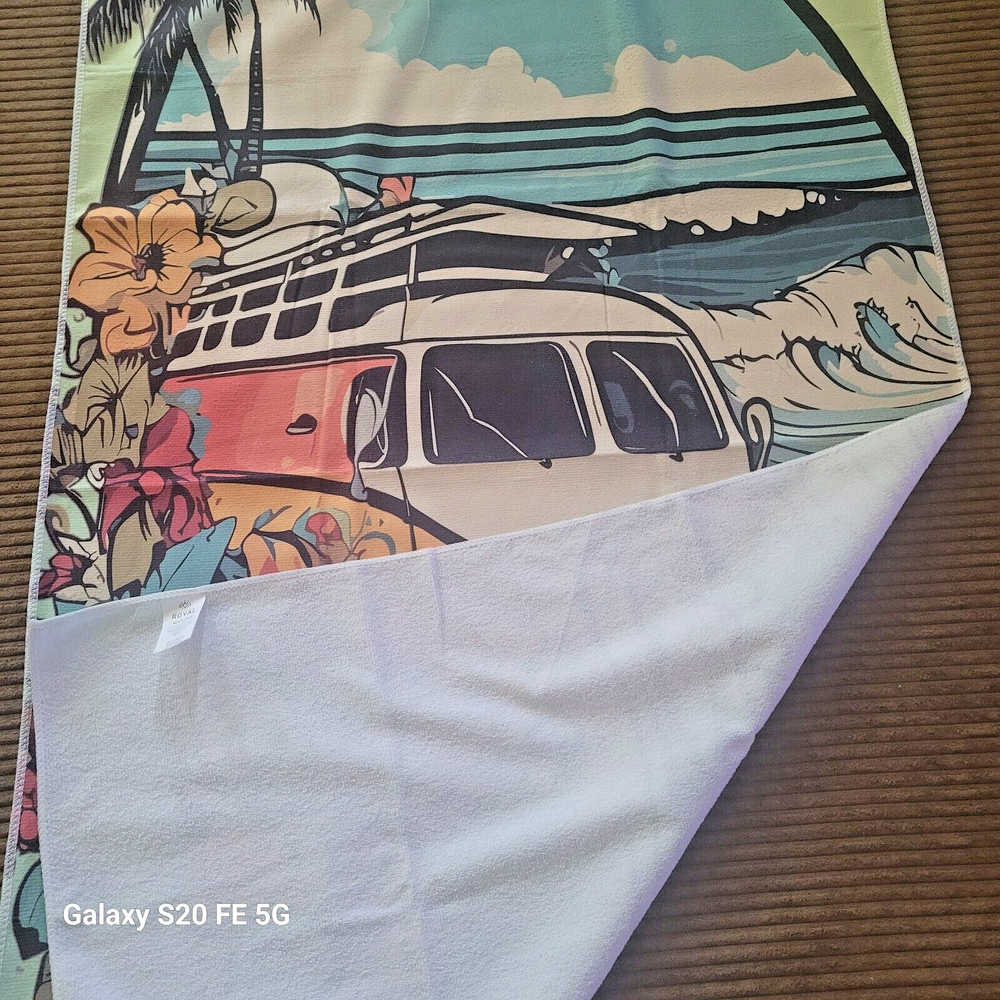 Van VW Split Window Peace Flower Hippie Towel Beach Bath Pool Ocean Palm Tree
