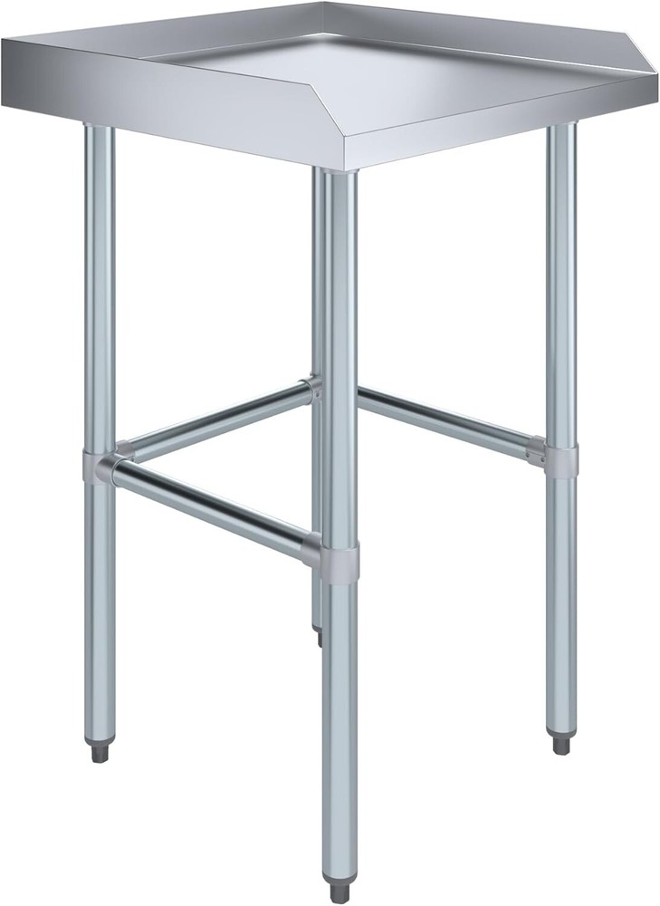 Open Base Equipment prep & Work Table with Backsplash and Side Splashes 24"x24"