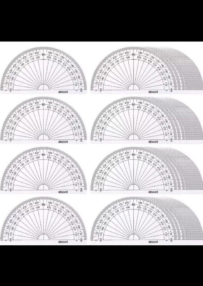 25 Pack Plastic Protractors Bulk Math Protractor 180 Degrees 4 Inch, Clear