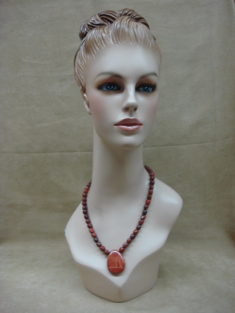 BEAUTIFUL POLISHED RED JASPER PENDANT NECKLACE! 19"
