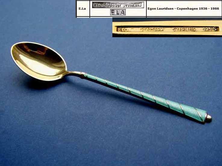Spoon, Enamel, Egon Lauridsen, 925er Silver C107