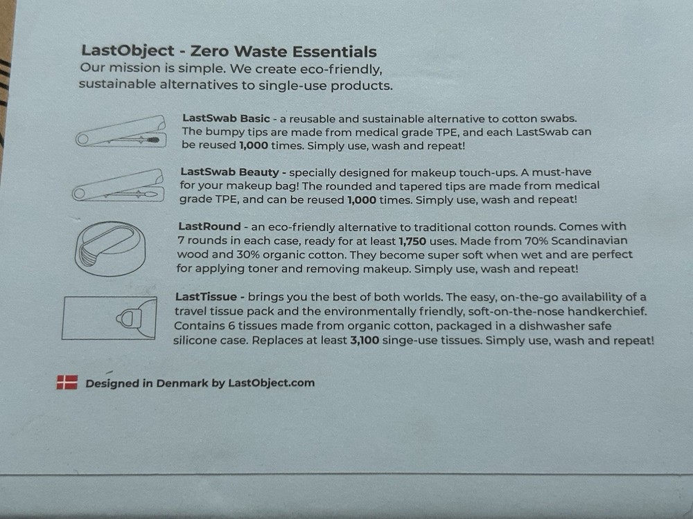 LastObject Zero Waste Essentials LastSwab Reusable Tissue Q-Tip Cotton Round
