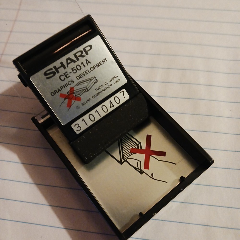 Sharp Pocket Computer Data Card CE 501A GRAPHICS DEVELOPMENT 31010407 JAPAN 1983