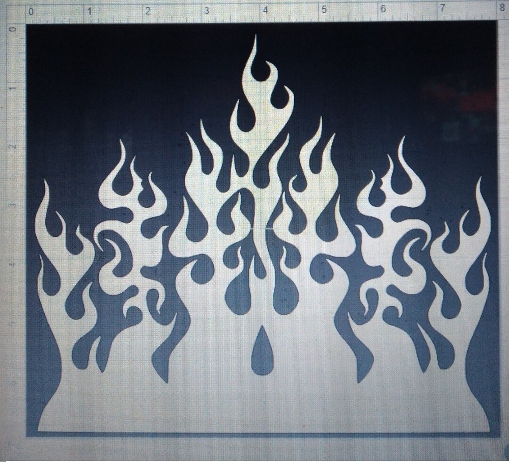 NEW SCHOOL Flame Stencil Template Airbrush Paint #326
