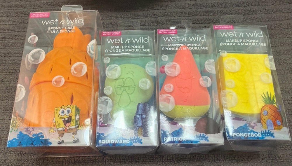 Wet Wild Makeup Sponge Spongebob Squidward Patrick Pineapple Case Gary Cleanser