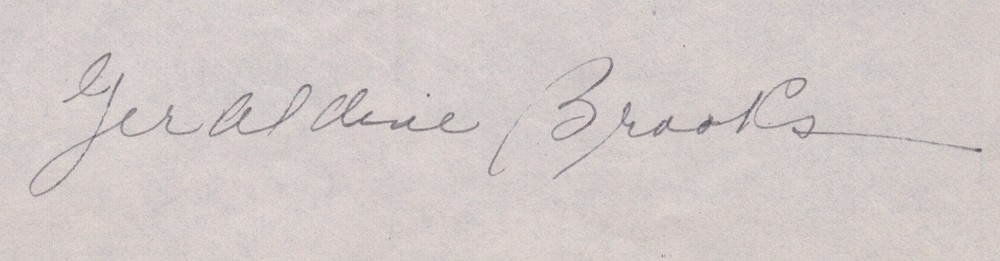 GERALDINE BROOKS - DOCUMENT DOUBLE SIGNED 02/24/1947