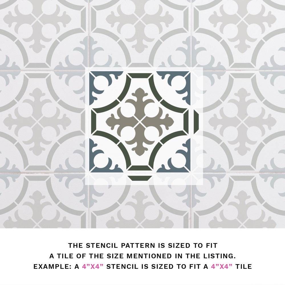 Yarrow Tile Stencil - Durable & Reusable Mylar Stencils