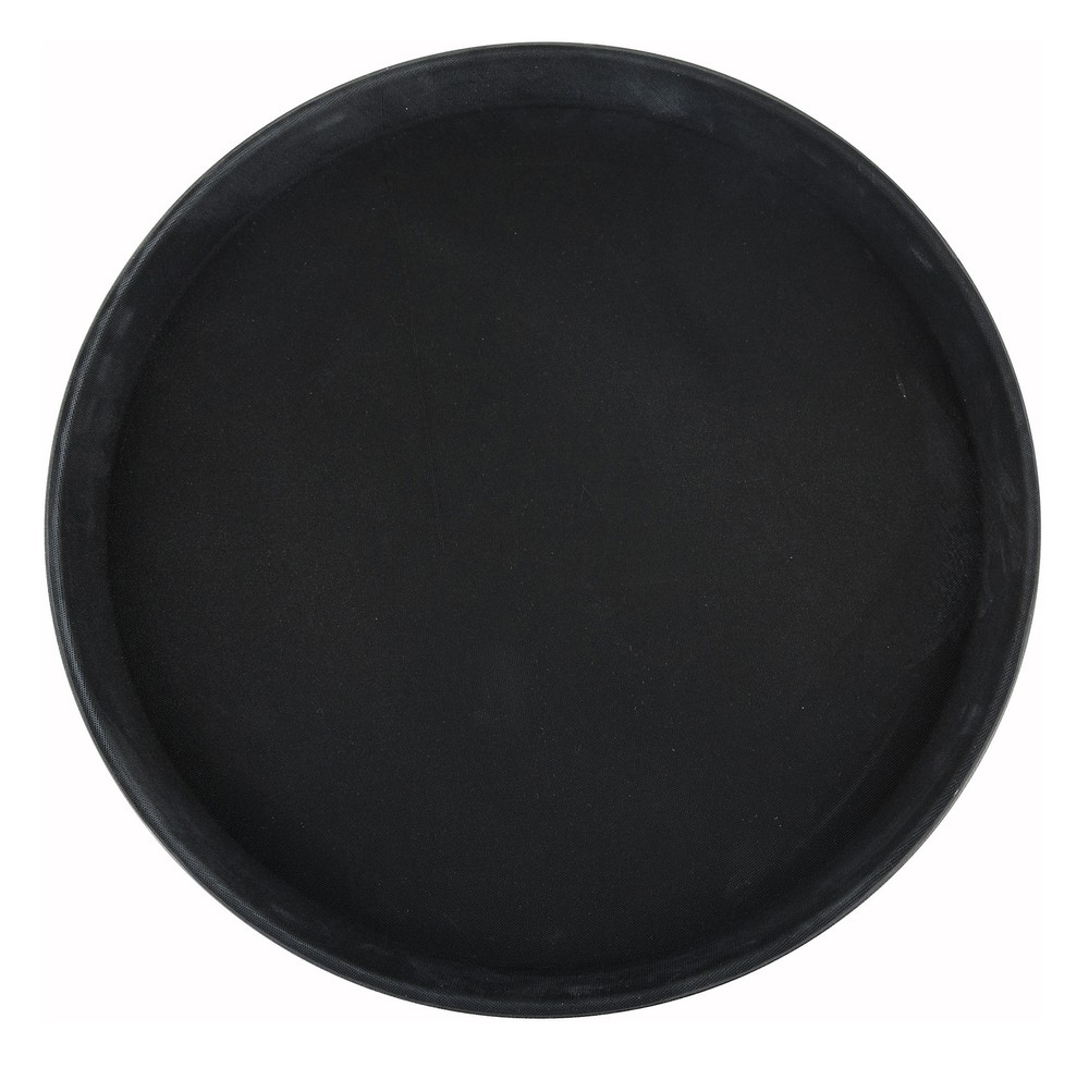 16" Easy Hold Rubber Lined Tray, Black, Round (6 Each)