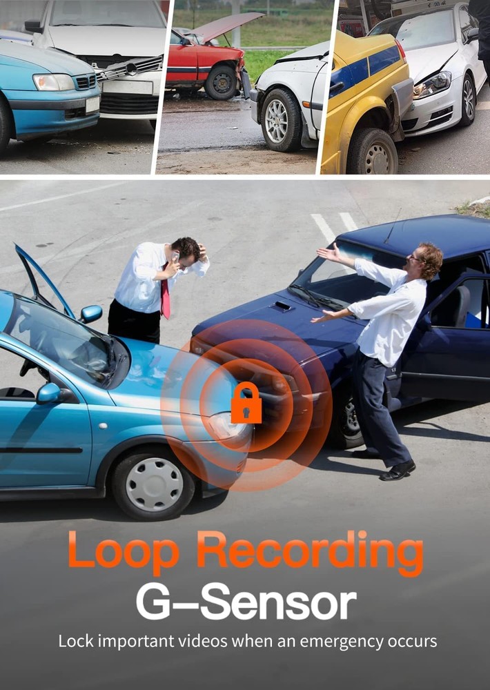 WOLFBOX Mirror Dash Camera 1080P MINI USB Front and Rear View Dash Cam