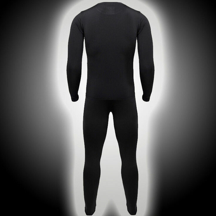 Mens Compression Thermal Base Layer Long Shirt Tops Pants Set Training Workout