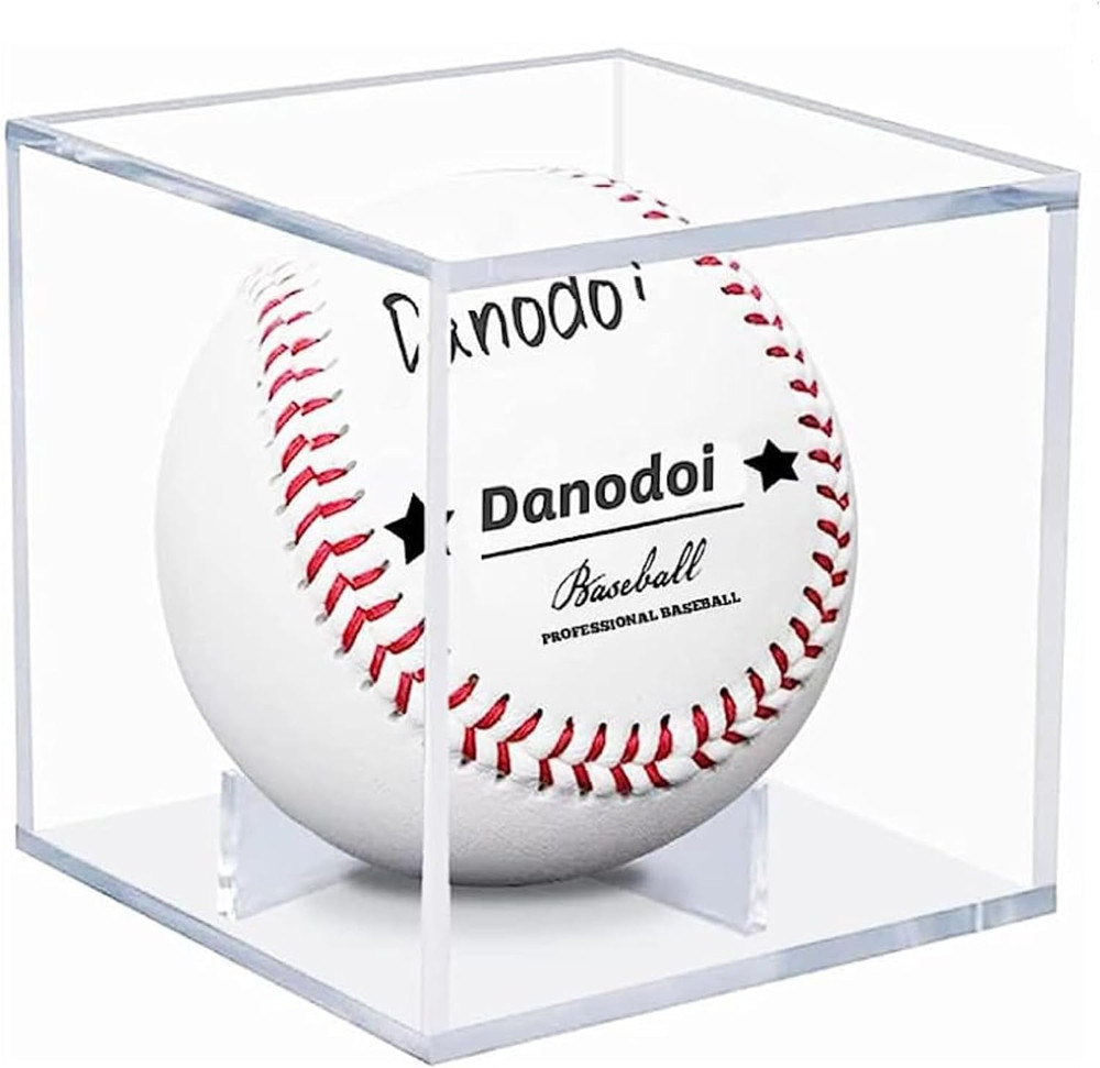 Baseball Display Case UV Protected Acrylic Clear Baseball Holder Square Cube Bal
