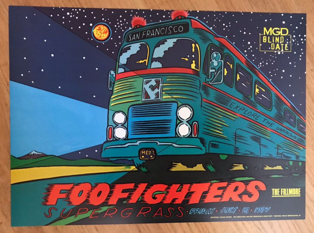 FOO FIGHTERS  Supergrass Fillmore poster MGD1 original Chuck Sperry
