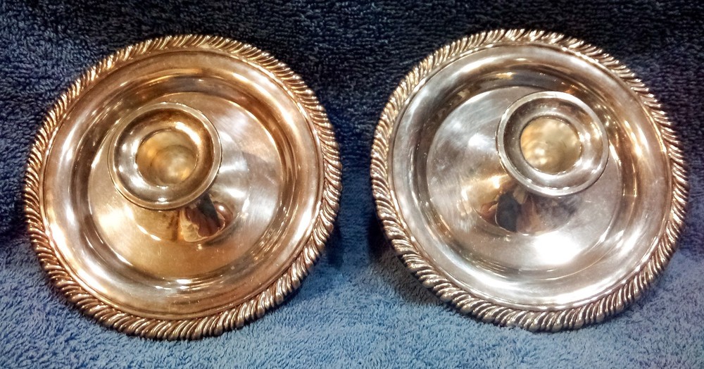 Two Vintage ONEIDA SILVERSMITHS Silver Plate Candle Holders