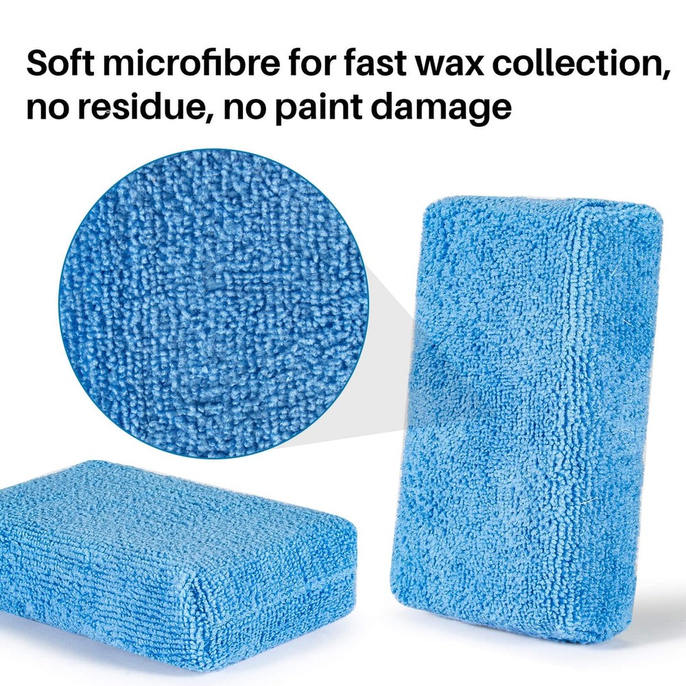 Sukh 6 Pack Microfiber Rectangle Sponge Detailing Pads - 6PCS, Blue