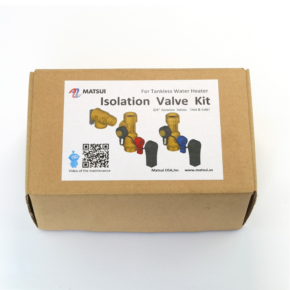 3/4" Tankless Water Heater Isolation Valve Kit (Threaded) Rinnai