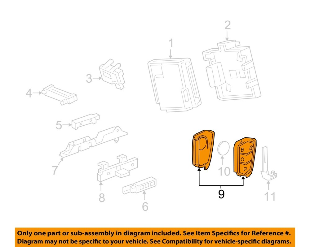 GM OEM 19-21 XT4 Electrical Keyless Entry Components-Transmitter 13544051