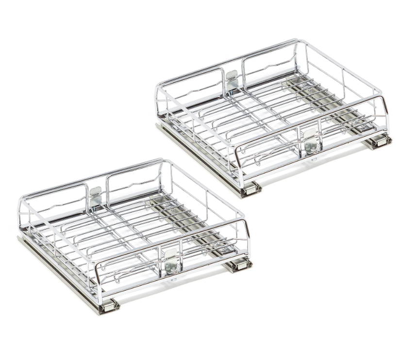 (2 Pack) Pop-It Small Sliding Classic Kitchen Cabinet Drawer Organizers, Storage