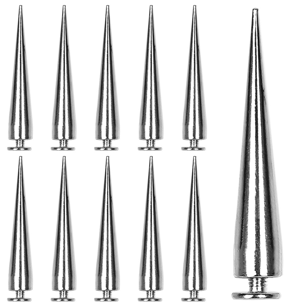 30PCS Silver Cone Spike Studs for Leather Craft, Punk Style Rivets